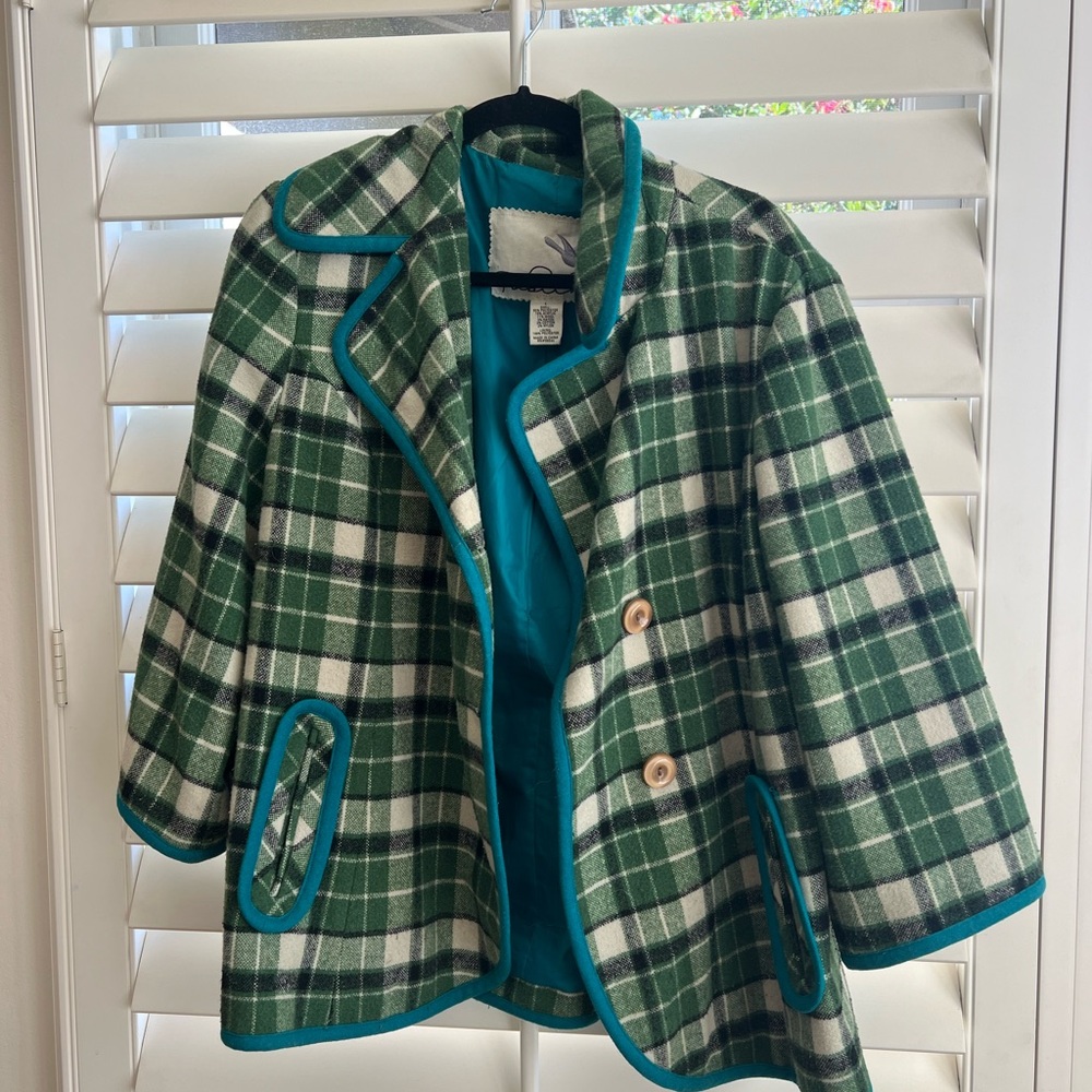 Green vintage European pea coat